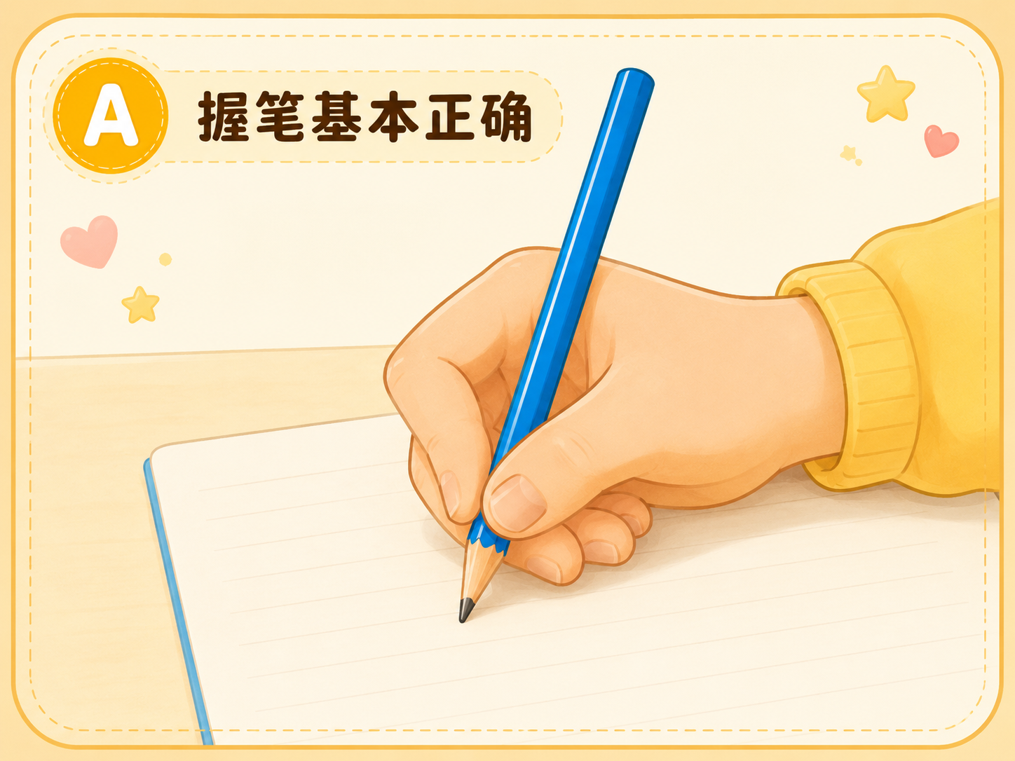 握笔基本正确